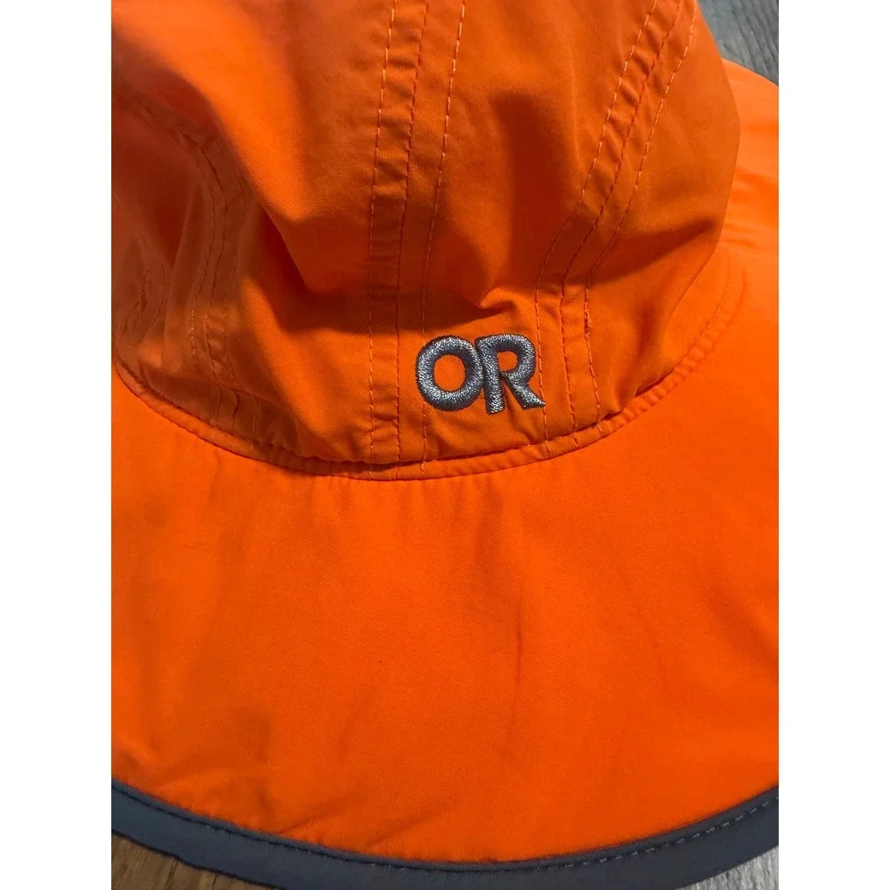 Outdoor Research Kids Rambler Sun Hat Orange Grey Adjustable Sun Protection M